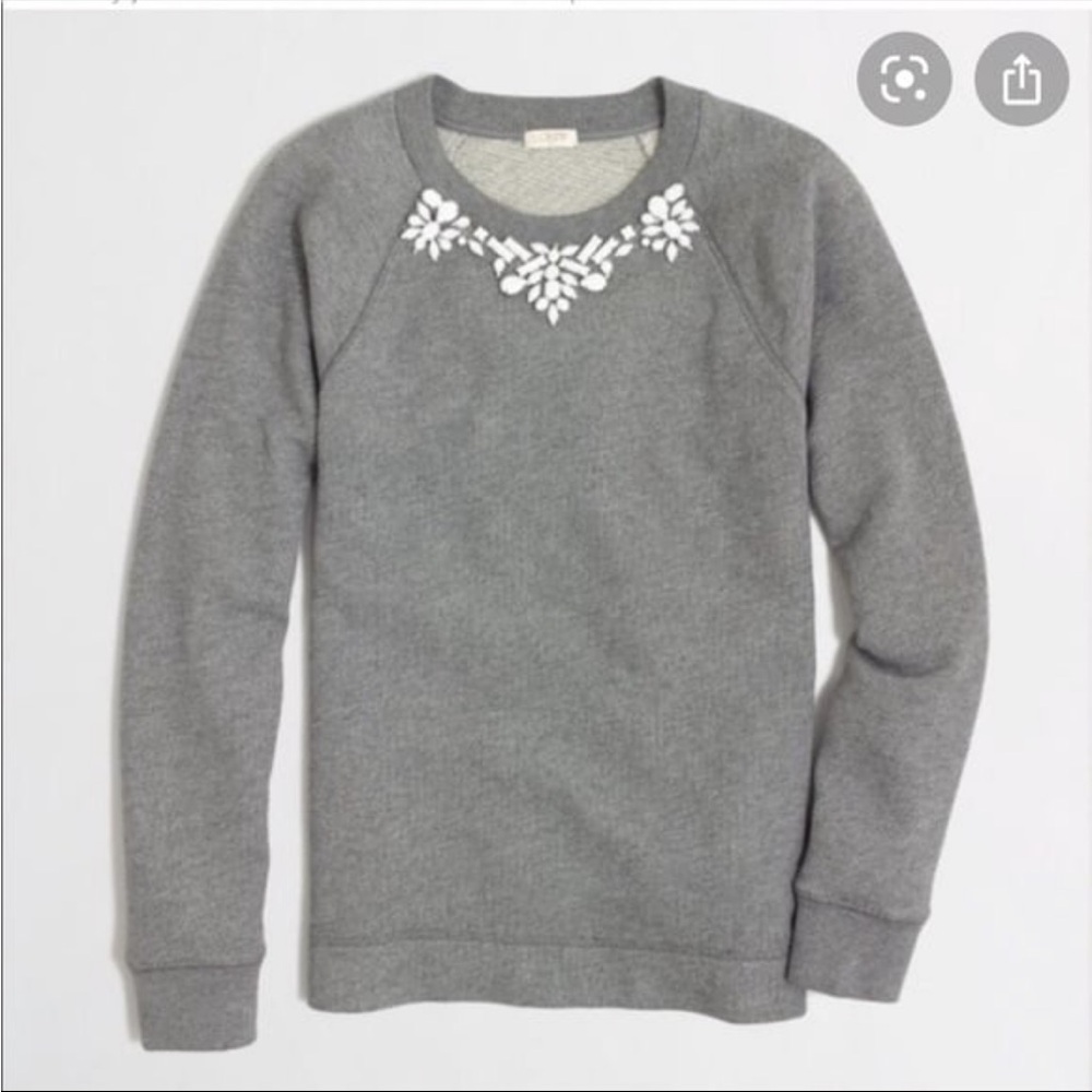 J. Crew Jeweled Collar Sweatshirt